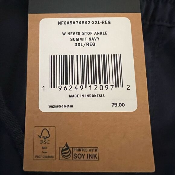 NWT The North Face Women's Never Stop Wearing Ankle Pants Summit Navy Size 3XL - Picture 11 of 14